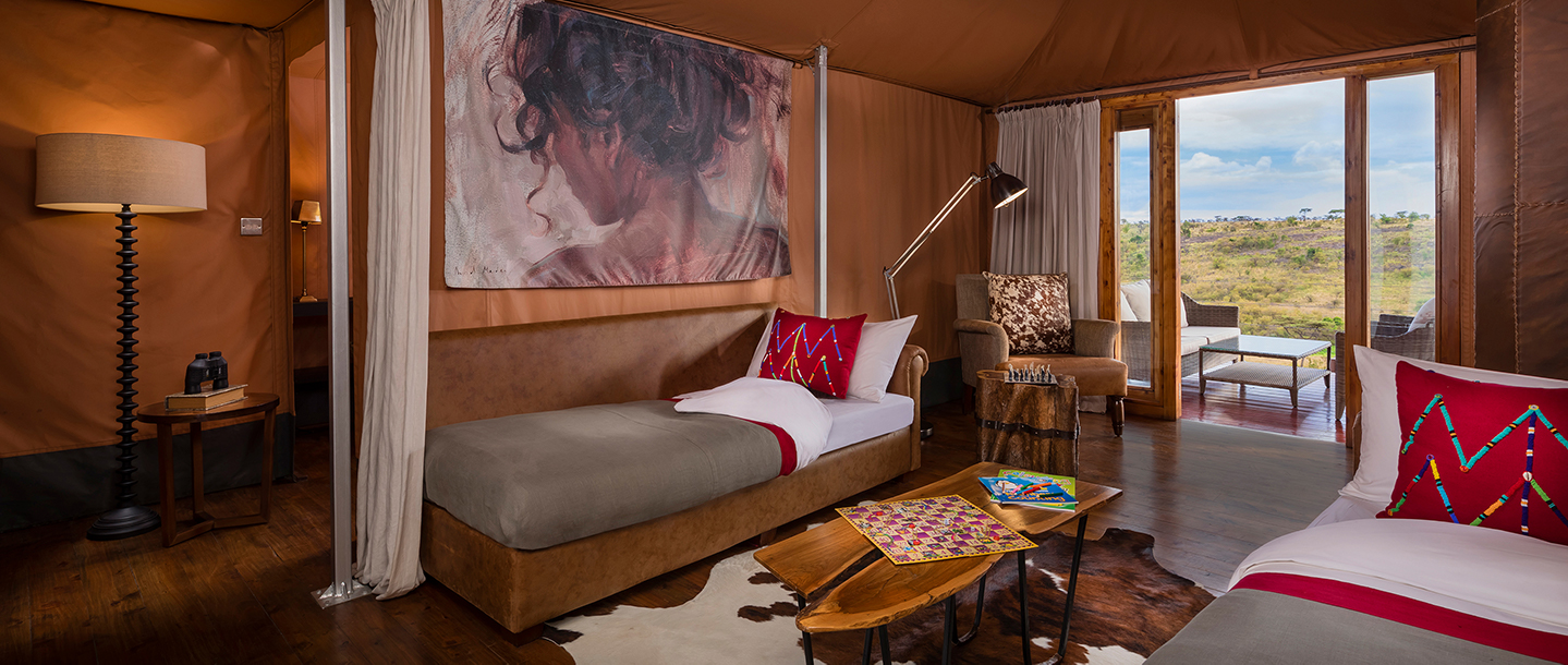 Mahali Mzuri Camp Family Tent With Childrens Beds and Games