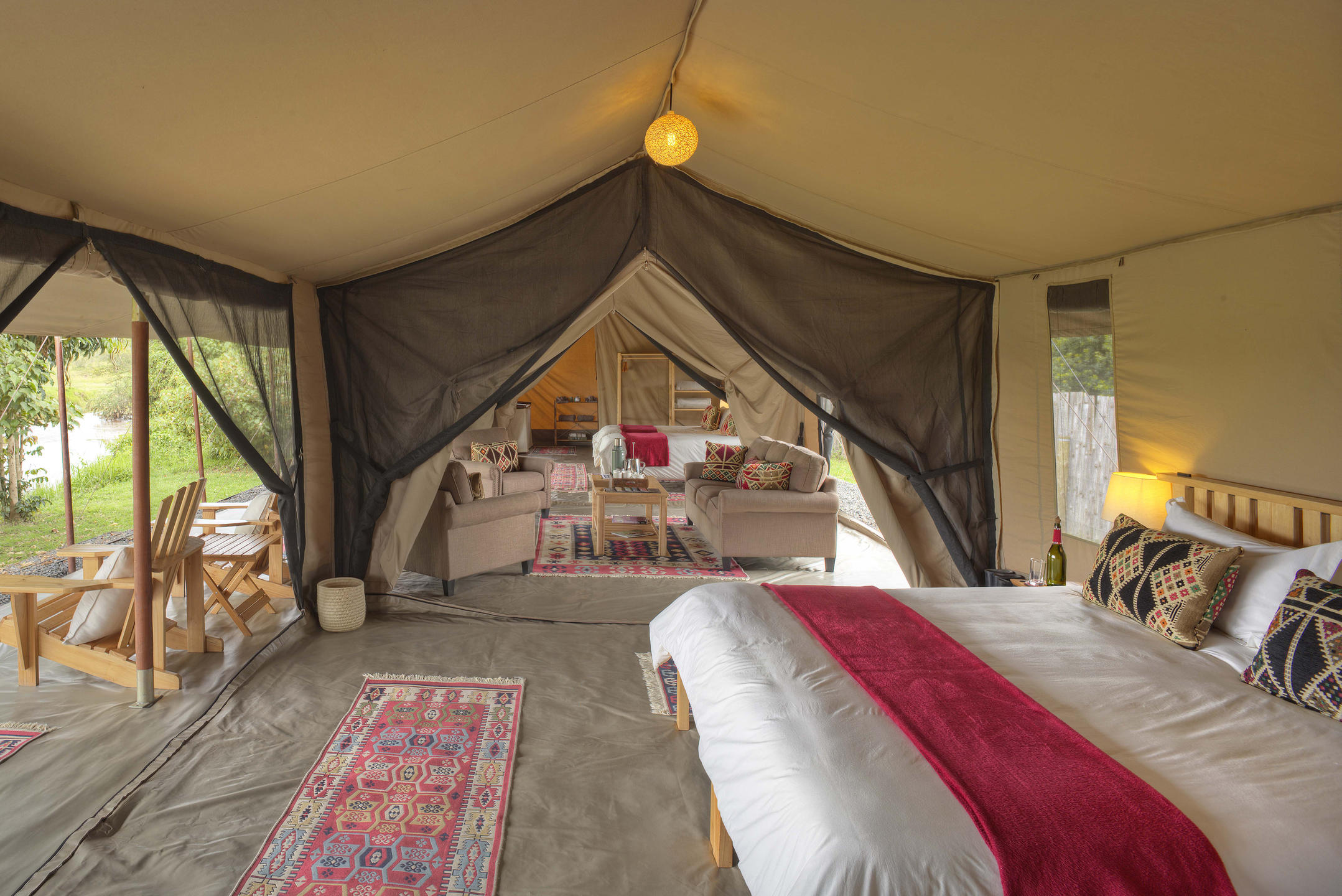 Ol Pejeta Bush Camp Family Tent Lounge Twin