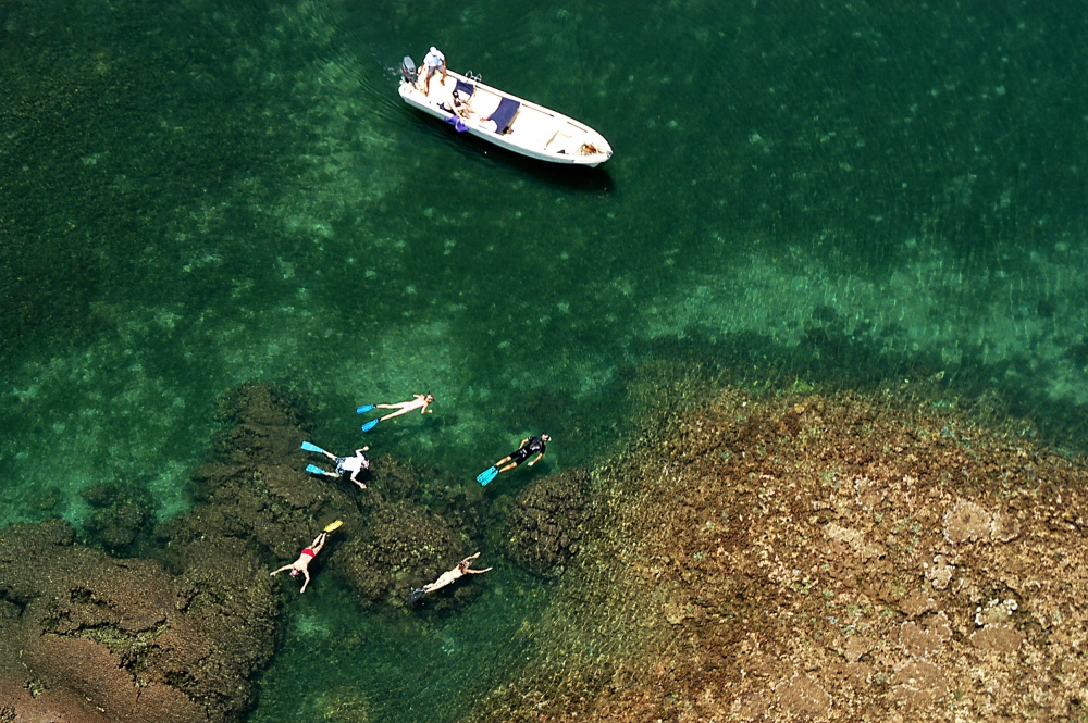Snorkeling off Manda Island