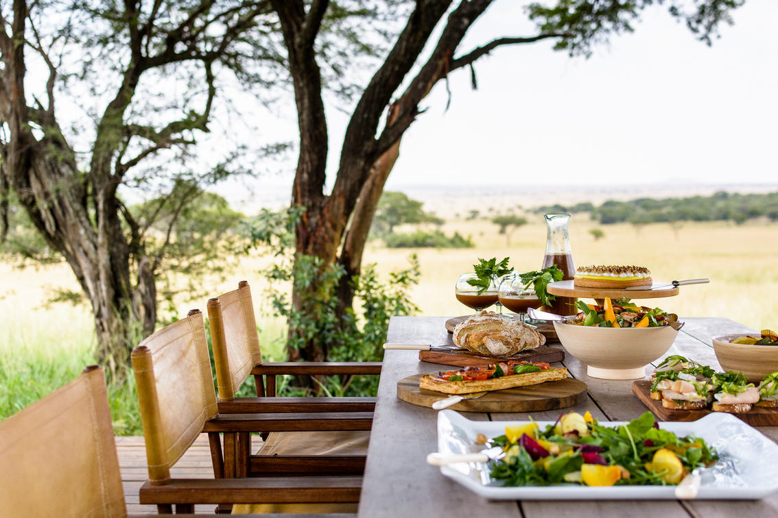 Serengeti House Grumeti Game Reserve Bush Lunch Set Up