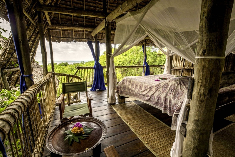 Chole Mjini Lodge Treehouse Tatu - double bed