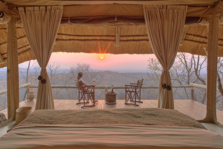 Ikuka Safari Camp - Guest Tent Veranda View Sitting Area