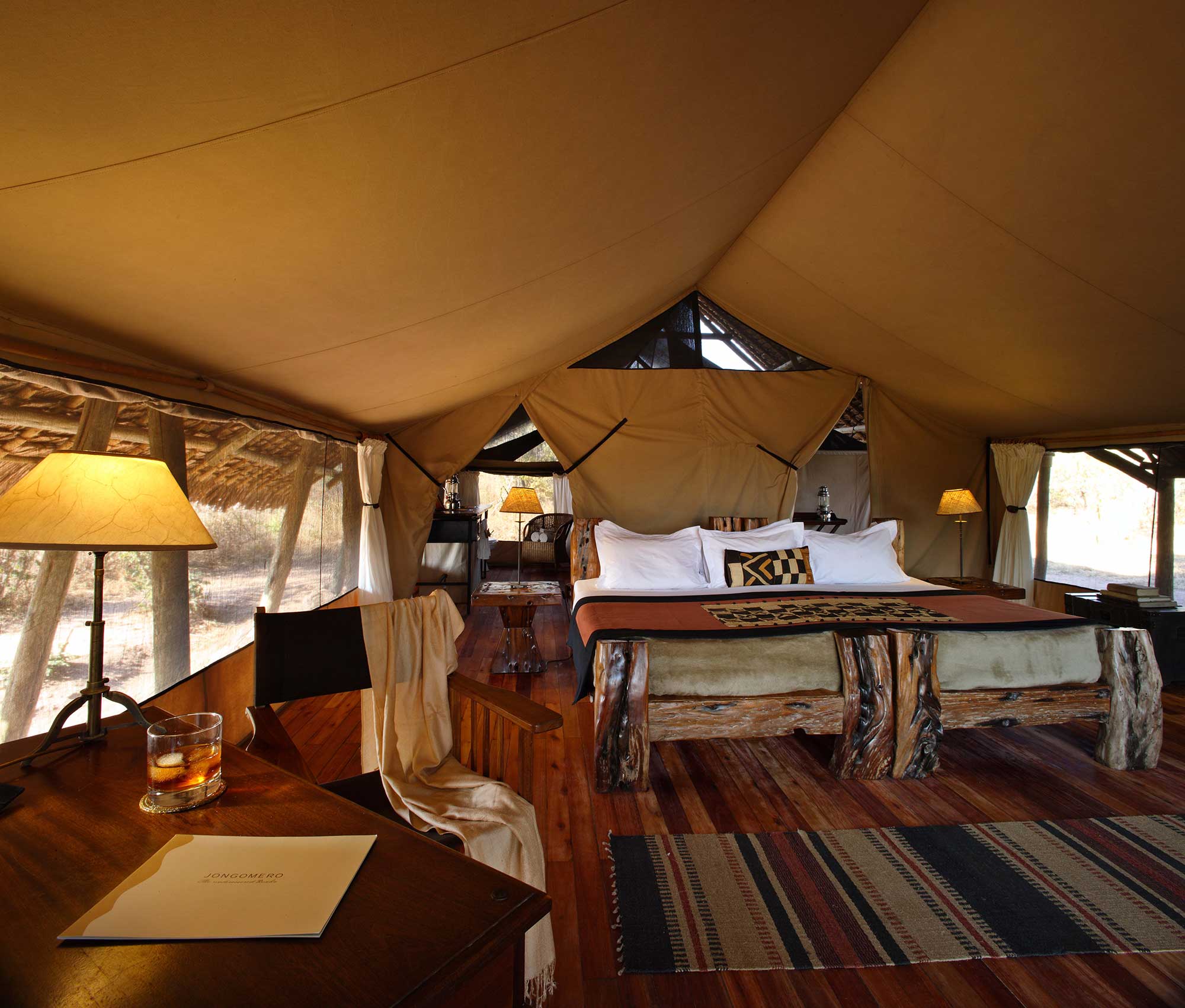 Jongomero Camp Guest tent double bed