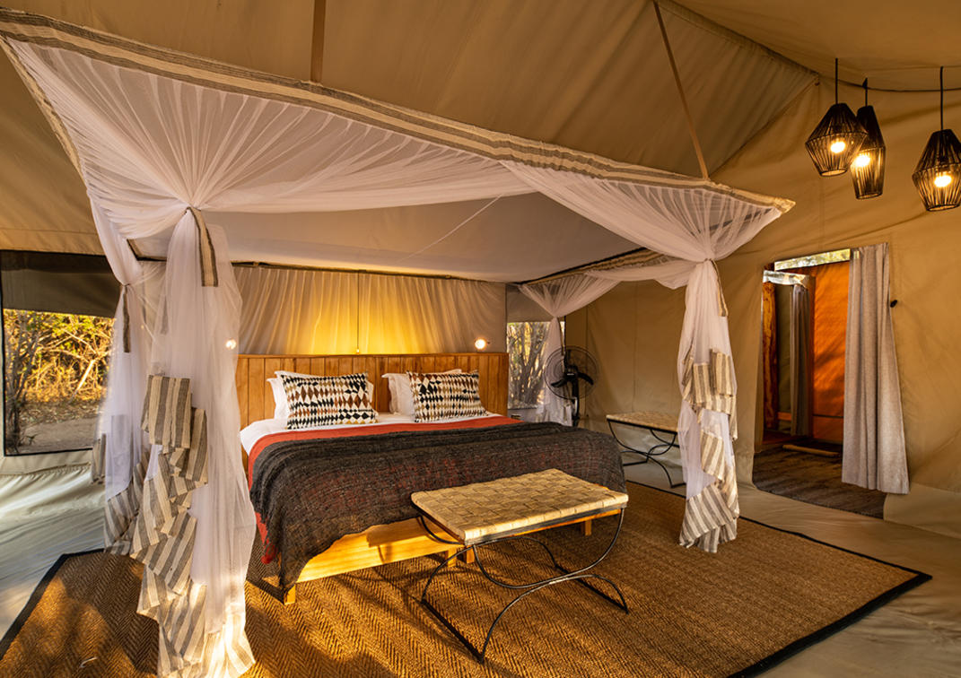 Kwihala Camp Guest Tent interior