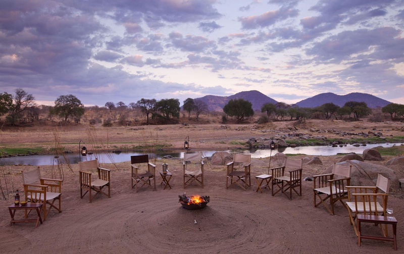 Ruaha River Lodge around the fire pit