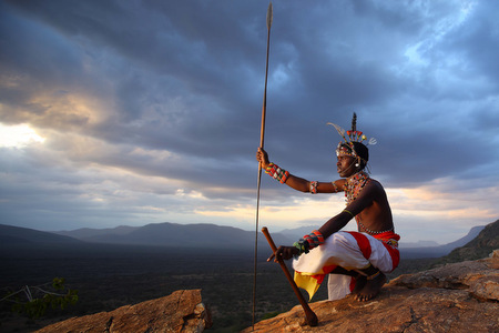 Kalama Conservancy Samburu Warrior at Sundowner
