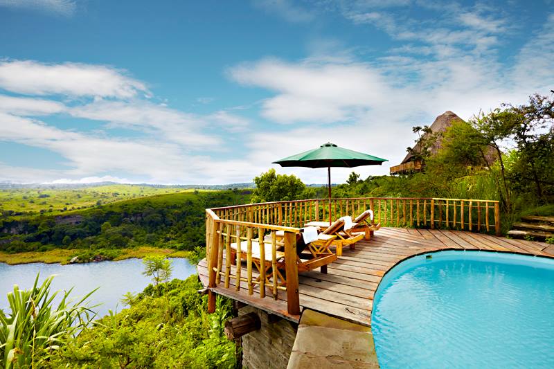 Kyaninga Lodge Swimming Pool with View of Lake Kyaninga