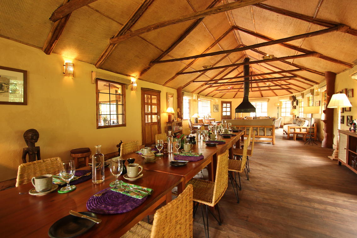 Mount Gahinga Lodge - Uganda dining area set up