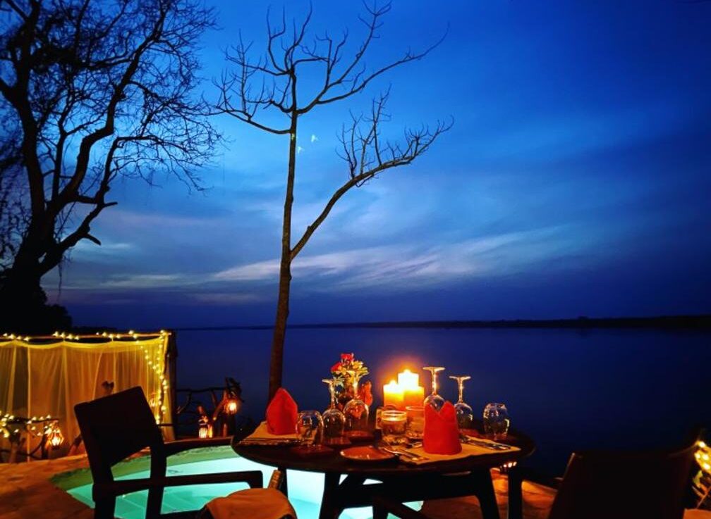 Nile Safari Lodge private dining outside Exclusive Banda