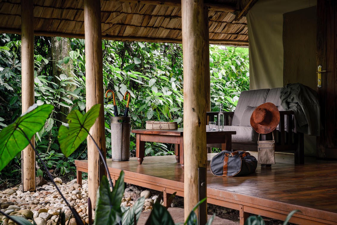 Sanctuary Gorilla Forest Camp - Uganda veranda of Luxury Tented Rooms