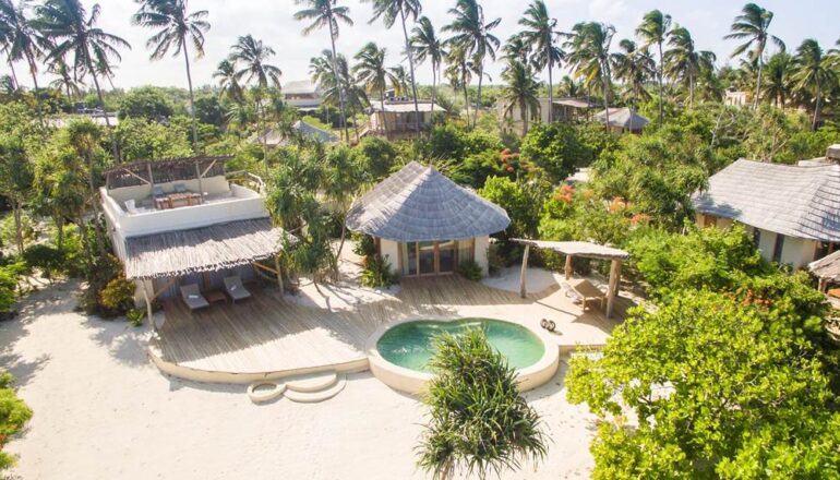 Zanzibar White Sands ariel view with plunge pool