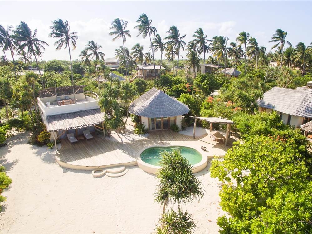 Zanzibar White Sands ariel view with plunge pool