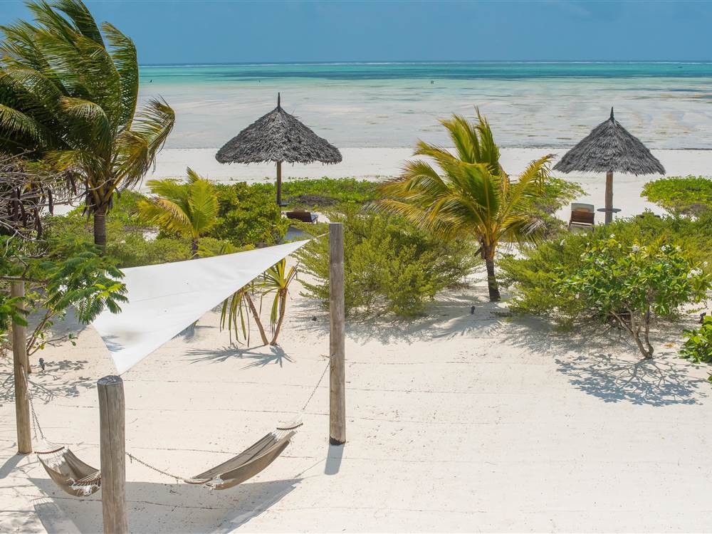Zanzibar White Sands beach area hammock