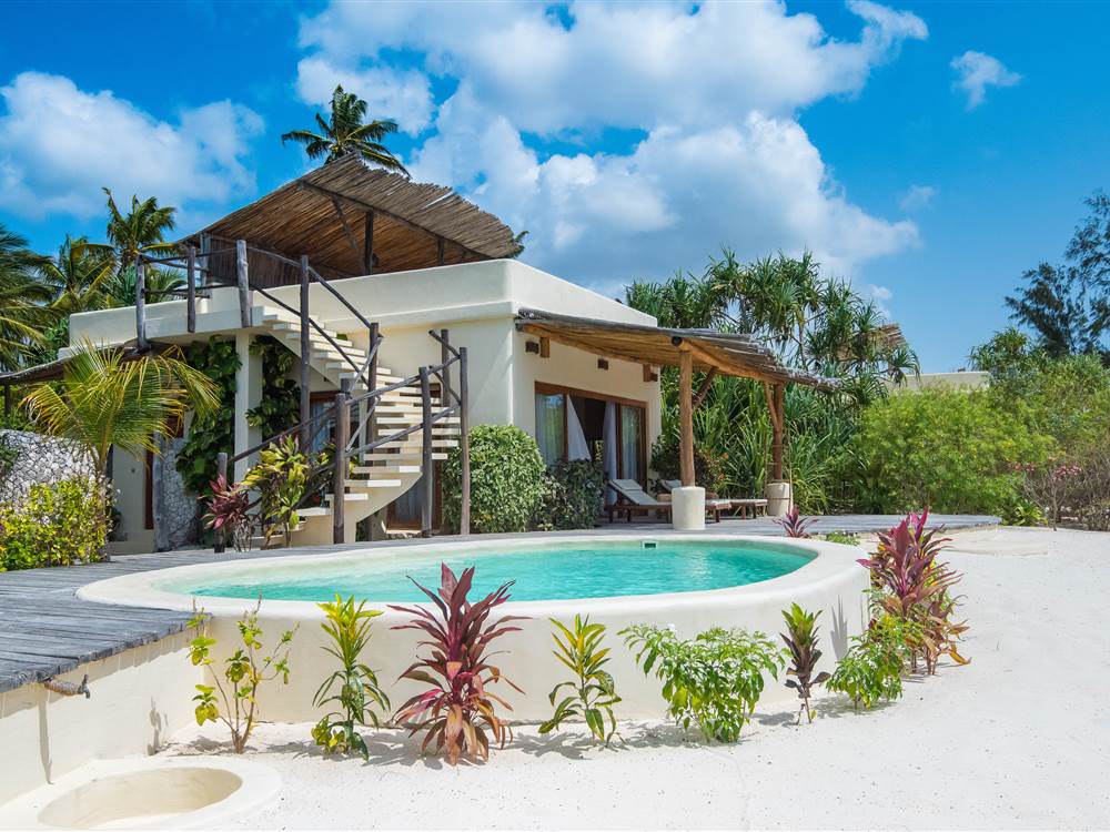 Zanzibar White Sands luxury Villas exterior with pool view